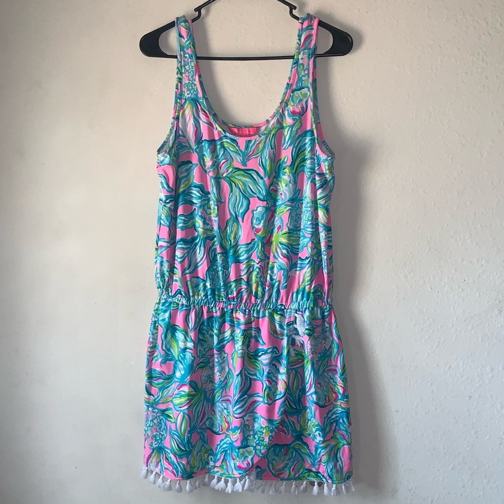 Lilly Pulitzer Medium Pelican Pink OFF THE SCALES Jarrett Romper